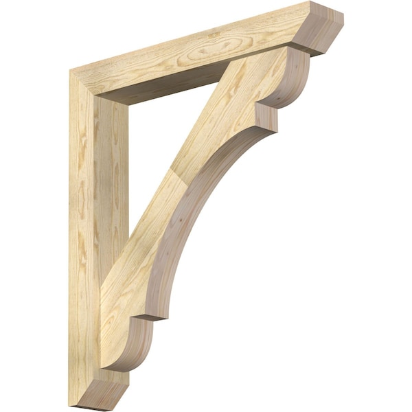 Ekena Millwork Olympic Slat Rough Sawn Bracket w/ Offset Brace, Douglas Fir, 6"W x 36"D x 40"H BKT0604X36X40OLY06RDF - main